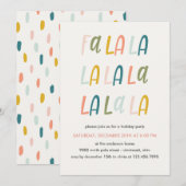 Fa la la | Kleur van pasta | Kerstfeestdag Kaart (Voorkant / Achterkant)