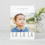 Fa la La kleurrijke vakantie geruite fotokaart Feestdagenkaart (Staand voorkant)