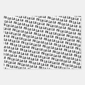 Fa La La La Black, White & Green Stylish & Fun Inpakpapier Vel (Voorkant 2)