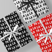 Fa La La La Black, White & Red Chic, Stylish & Fun Inpakpapier Vel