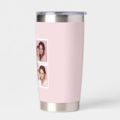 Fa La La La Blush Pink Christmas Photo Collage  Geïsoleerde Drinkbeker (Links)