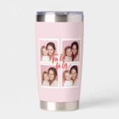 Fa La La La Blush Pink Christmas Photo Collage  Geïsoleerde Drinkbeker (Voorkant)