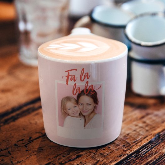Fa La La La Blush Pink Christmas Photo  Espresso Kop