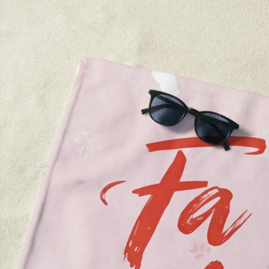 Fa La La La Blush Pink Christmas Photo  Strandlaken (In situ)