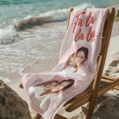 Fa La La La Blush Pink Christmas Photo  Strandlaken