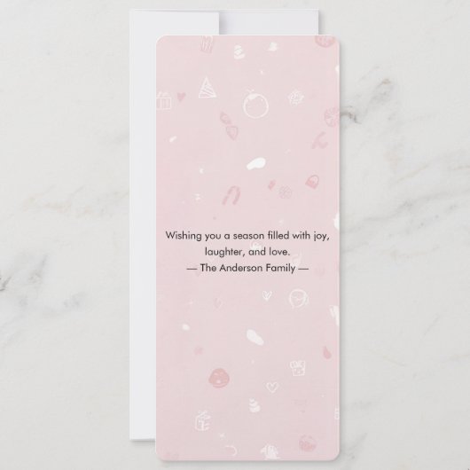 Fa La La La | Blush Pink Modern Christmas Photo  (Achterkant)