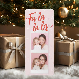 Fa La La La | Blush Pink Modern Christmas Photo 