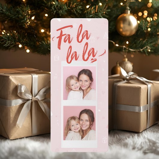 Fa La La La | Blush Pink Modern Christmas Photo 