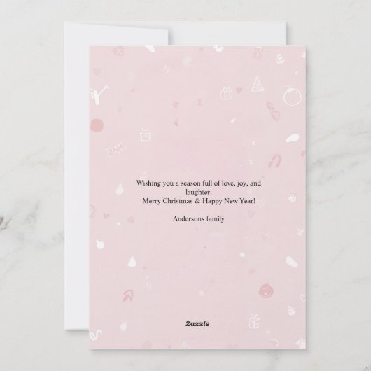 Fa La La La Blush Pink Modern Christmas Photo  Feestdagenkaart (Achterkant)