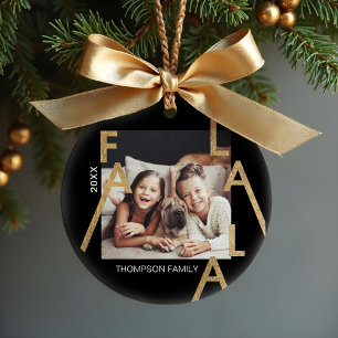 Fa La La La Bold Letters Minimalist Modern Photo G Keramisch Ornament