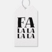 FA LA LA LA Chic Festive White & Black Christmas Cadeaulabel (Voorkant)