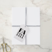 FA LA LA LA Chic Festive Wit & Zwart Kerst Cadeaulabel (Met Touw)