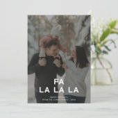 Fa La La La Classic Familie Kerst Kaart (Staand voorkant)