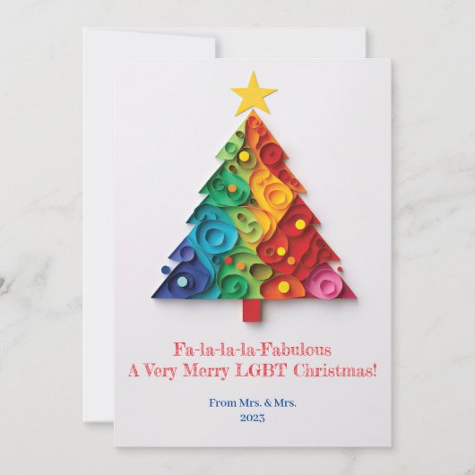 Fa-la-la-la-Fabulous: Een heel vrolijk LGBT Kerstf Feestdagenkaart (Voorkant)