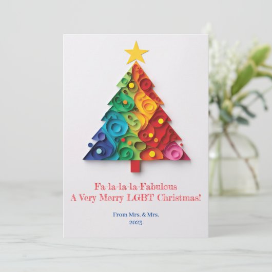 Fa-la-la-la-Fabulous: Een heel vrolijk LGBT Kerstf Feestdagenkaart (Staand voorkant)