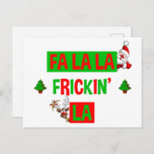 Fa La La La Frickin' La Funny Holiday Kerstmis Briefkaart (Voorkant / Achterkant)