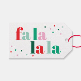 Fa La La La Kerst Naar/Vanaf Gift Tag Cadeaulabel