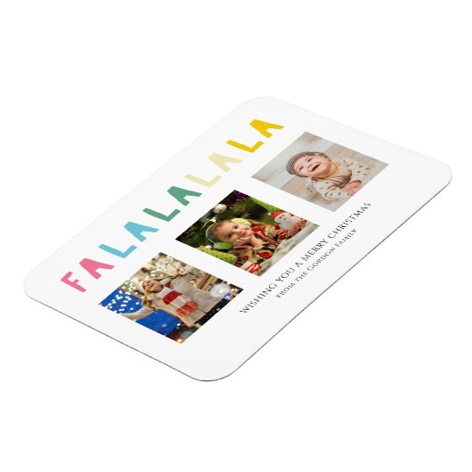 Fa La La La Kerstcute Pastel 3 Foto collage Magneet (Linkerzijde)