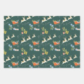 Fa La La La Kerstllama Reindeers Sleigh Pattern Inpakpapier Vel (Voorkant 2)