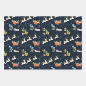 Fa La La La Kerstllama Reindeers Sleigh Pattern Inpakpapier Vel (Voorkant)