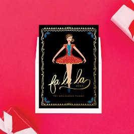 Fa La La La Kerstman Nutkraker Ballet Dancer Black Folie Feestdagenkaart