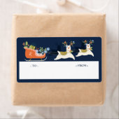 Fa La La La Kerstmis Llama Reindeers & Sleigh Gift Etiket (Insitu)