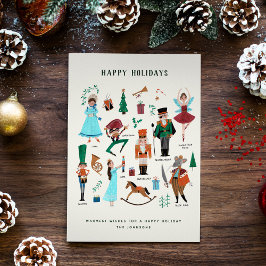 Fa La La La kerstNutkraker Ballet Dancer Feestdagen Kaart