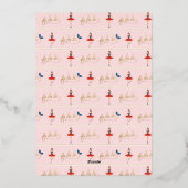 Fa La La La KerstNutkraker Ballet Dancer Pink Folie Feestdagenkaart (Achterkant)