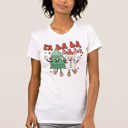 Fa La La La kerstT-shirt T-shirt (Voorkant)
