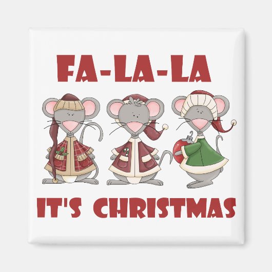 Fa La La La Kerstt T-shirts en cadeaus Magneet (Voorkant)