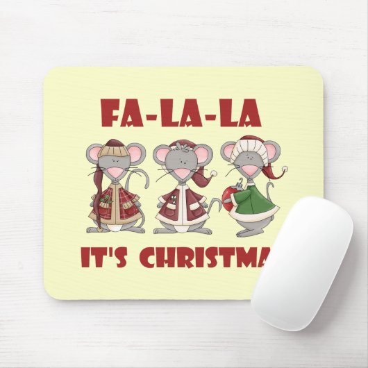 Fa La La La Kerstt T-shirts en cadeaus Muismat (Met muis)