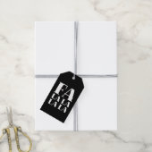 FA LA LA LA Kranige Festive Zwart-Wit Kerst Cadeaulabel (Met Touw)