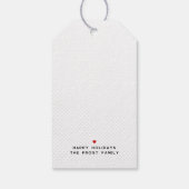 FA LA LA LA Kranige Festive Zwart-Wit Kerst Cadeaulabel (Achterkant)