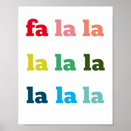 Fa La La La La Art print kerstkarol goed (Voorkant)