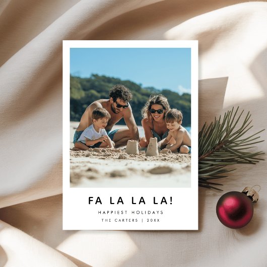 Fa La La La La Beach Familie Kerstkaart