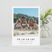 Fa La La La La Beach Familie Kerstkaart (Staand voorkant)