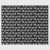 Fa La La La La Black & White Playful Christmas Cadeaupapier (Vlak)