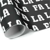 Fa La La La La Black & White Playful Christmas Cadeaupapier (Rol Hoek)