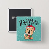 Fa La La La La Christmas Dog Singing | Pin Button (Voorkant /achterkant)