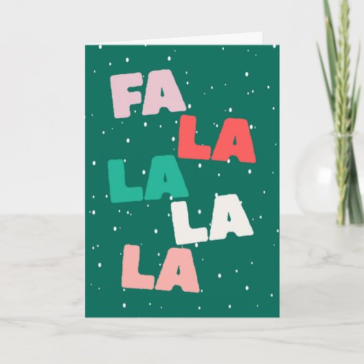 Fa la la la la Cute Christmas Greeting Card Kaart (Voorkant)