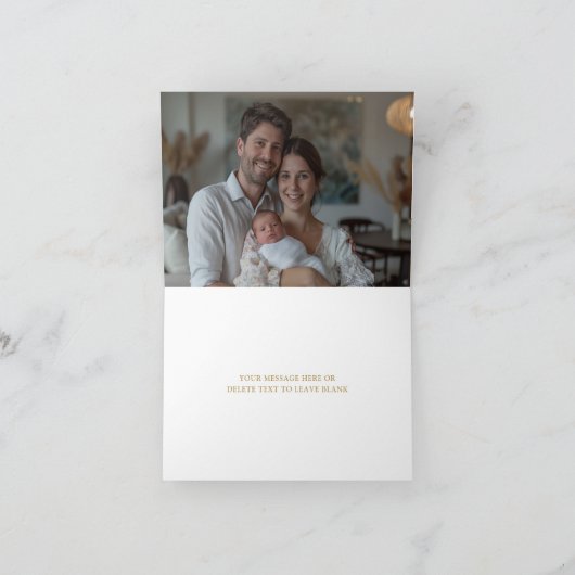 Fa La La La La Gold Script Foto Kerstmis Feestdagen Kaart (Binnen)