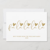 Fa La La La La Gold Script Foto Kerstmis Feestdagenkaart (Voorkant)
