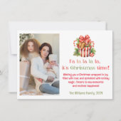 Fa la la la la, het is kersttijd, foto leuk feestdagenkaart (Voorkant)