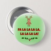 Fa la la la la Kerst Knop Ronde Button 7,6 Cm (Voorkant /achterkant)