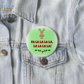 Fa la la la la Kerst Knop Ronde Button 7,6 Cm (In situ)