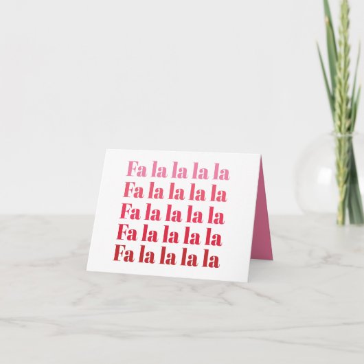 "Fa La La La La" kerstblank Notecard Bedankkaart (Voorkant)