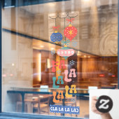 Fa la la la La Kerstdecoraties Vakantie Raamsticker (Cafe Raam)