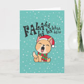 Fa La La La La Kersthond Zingt Wenskaart Kaart (Voorkant)