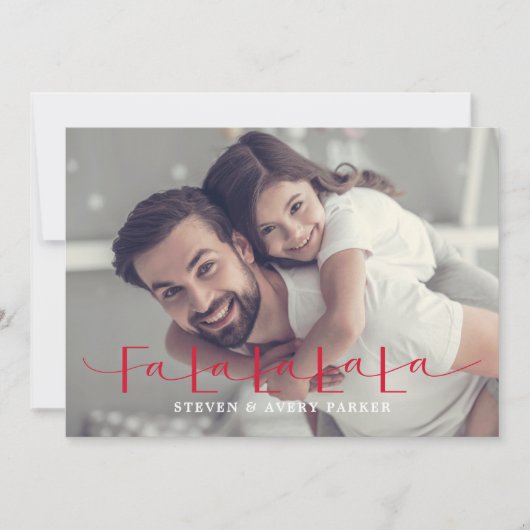 Fa La La La La Kerstkaart Platte Vakantietkaart (Voorkant)