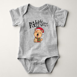 Fa La La La La kerstkat Singiing Baby Bodysuit